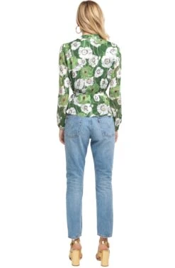 Long Sleeve Wrap Top 9 Long Sleeve Wrap Top -Astr The Label Shop ACT15168B GREEN FLORAL 03
