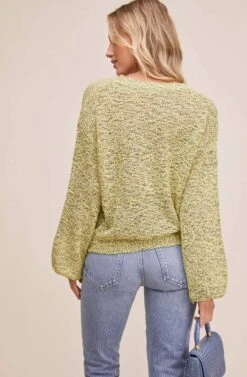 Undisclosed Sweater -Astr The Label Shop ACT15175 NEON LEMON BLACK 4