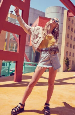 Camden Striped Tank Bodysuit -Astr The Label Shop ACT15264 LEMONADE STRIPE 4A