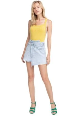 Camden Striped Tank Bodysuit -Astr The Label Shop ACT15264 LEMONADE STRIPE 1