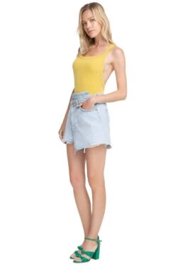 Camden Striped Tank Bodysuit -Astr The Label Shop ACT15264 LEMONADE STRIPE 2