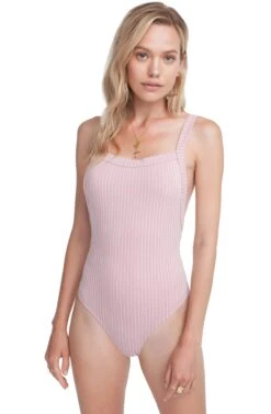 Camden Striped Tank Bodysuit -Astr The Label Shop ACT15264 PINK PARFAIT STRIPE 4