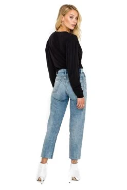 Pleated V-Neck Bodysuit 21 Pleated V-Neck Bodysuit -Astr The Label Shop ACT15293 BLACK 03