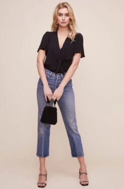 Cory Twist Front Bodysuit 28 Cory Twist Front Bodysuit -Astr The Label Shop ACT15310B BLACK 1