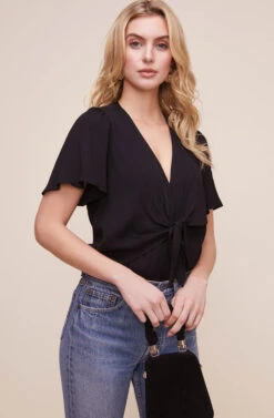 Cory Twist Front Bodysuit 25 Cory Twist Front Bodysuit -Astr The Label Shop ACT15310B BLACK 5