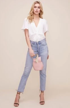 Cory Twist Front Bodysuit 22 Cory Twist Front Bodysuit -Astr The Label Shop ACT15310B WHITE 2