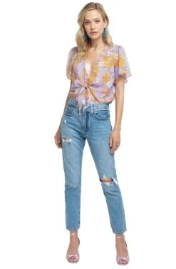 Cory Floral Bodysuit 10 Cory Floral Bodysuit -Astr The Label Shop ACT15310 ELECTRIC LILAC FLORAL 1