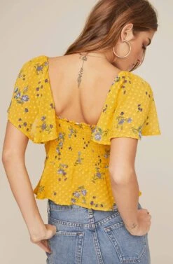 Karla Floral Top -Astr The Label Shop ACT15311 MARIGOLD MULTI FLORAL 4A