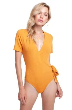 Wyatt Wrap Bodysuit -Astr The Label Shop ACT15332 APRICOT 4
