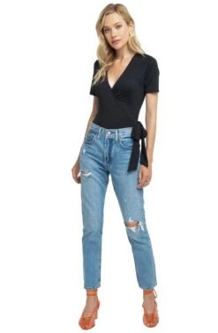 Wyatt Wrap Bodysuit -Astr The Label Shop ACT15332 BLACK 1