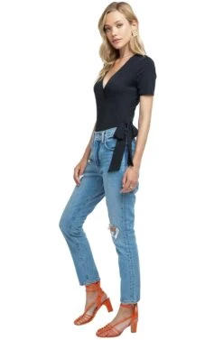 Wyatt Wrap Bodysuit -Astr The Label Shop ACT15332 BLACK 2