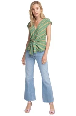Clark Striped Top -Astr The Label Shop ACT15362 EMERALD STRIPE 1