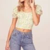 Rita Crop Top -Astr The Label Shop ACT15373 LEMON DROP 2
