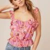 Sherri Floral Top -Astr The Label Shop ACT15395 LAVENDER PINK FLORAL 2 2 A