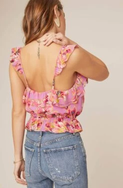 Sherri Floral Top -Astr The Label Shop ACT15395 LAVENDER PINK FLORAL 4A