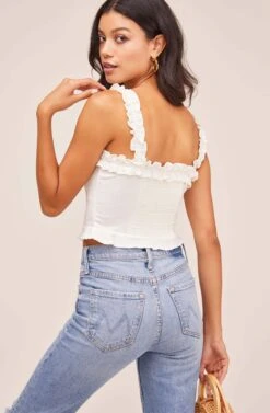 Simone Ruffle Top -Astr The Label Shop ACT15404B OFF WHITE 7A