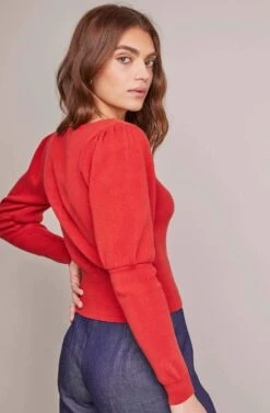 Bijou Square Neck Sweater -Astr The Label Shop ACT15451 RED BRICK 5A