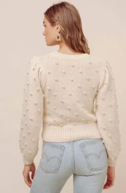 Aidy Puff Sleeve Sweater -Astr The Label Shop ACT15474 CREAM CREAM 5