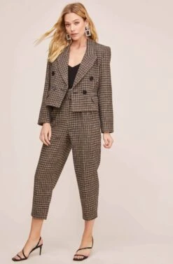 Manhattan Blazer -Astr The Label Shop ACT15501 HAZELNUT HOUNDSTOOTH 1