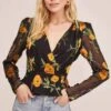Iris Floral Print Top -Astr The Label Shop ACT15511B ORANGE BLOSSOM FLORAL 1