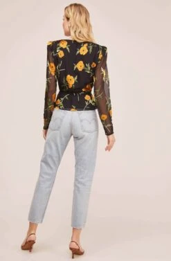 Iris Floral Print Top 8 Iris Floral Print Top -Astr The Label Shop ACT15511B ORANGE BLOSSOM FLORAL 2