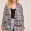 Keller Plaid Coat 2 Keller Plaid Coat -Astr The Label Shop ACT15537B GREEN NAVY MULTI PLAID 2