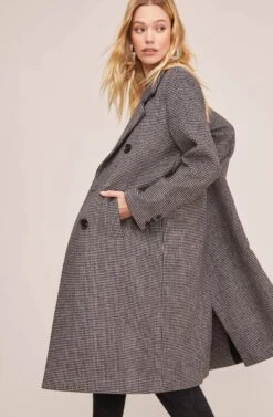 Vernon Houndstooth Coat -Astr The Label Shop ACT15538B BLACK WHITE HOUNDSTOOTH 4
