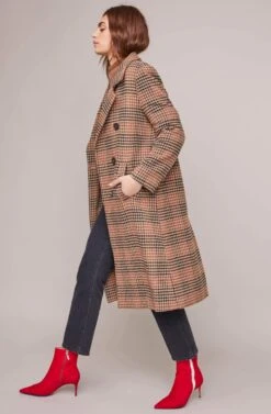 Vernon Plaid Coat -Astr The Label Shop ACT15538 CHESTNUT PLAID 3A