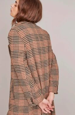 Vernon Plaid Coat -Astr The Label Shop ACT15538 CHESTNUT PLAID 6A