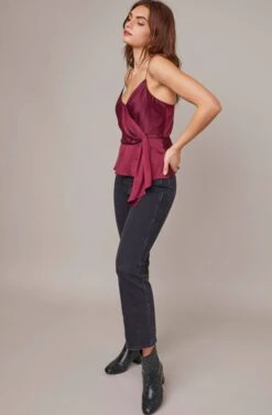 Nile Wrap Top -Astr The Label Shop ACT15582 WINE 1A