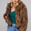 Jiselle Faux Fur Jacket 2 Jiselle Faux Fur Jacket -Astr The Label Shop ACT15607 FOXY BROWN 2