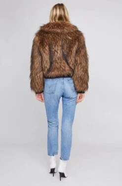 Jiselle Faux Fur Jacket -Astr The Label Shop ACT15607 FOXY BROWN 4