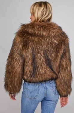 Jiselle Faux Fur Jacket -Astr The Label Shop ACT15607 FOXY BROWN 5
