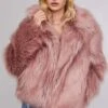 Adair Faux Fur Jacket -Astr The Label Shop ACT15612 DUSTY PINK 2