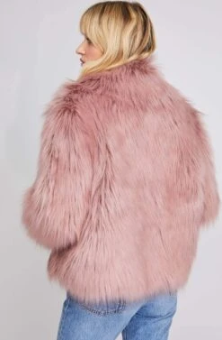 Adair Faux Fur Jacket -Astr The Label Shop ACT15612 DUSTY PINK 4