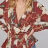 Joni Floral Print Top -Astr The Label Shop ACT15625 WINE CHAIN FLORAL 3AA