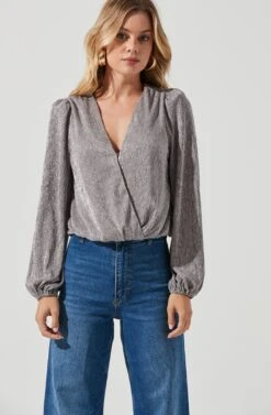 Primadonna Metallic Plisse Top