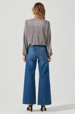 Primadonna Metallic Plisse Top -Astr The Label Shop ACT15649CF PEWTER 6