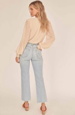 Dixie Wrap Top Bodysuit -Astr The Label Shop ACT15781B BUTTERMILK 3A