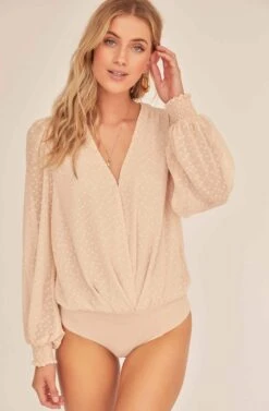 Dixie Wrap Top Bodysuit -Astr The Label Shop ACT15781B BUTTERMILK 5A