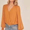 Dixie Wrap Top Bodysuit 1 Dixie Wrap Top Bodysuit -Astr The Label Shop ACT15781B GOLDEN HOUR 2A