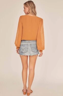 Dixie Wrap Top Bodysuit -Astr The Label Shop ACT15781B GOLDEN HOUR 3A