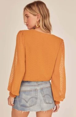 Dixie Wrap Top Bodysuit -Astr The Label Shop ACT15781B GOLDEN HOUR 4A