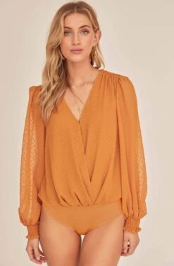 Dixie Wrap Top Bodysuit -Astr The Label Shop ACT15781B GOLDEN HOUR 5A