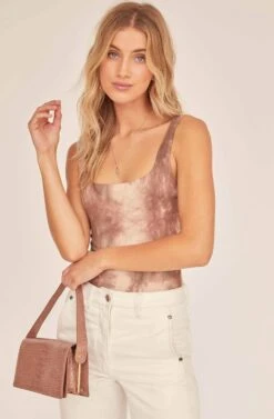 Retrograde Tie Dye Bodysuit -Astr The Label Shop ACT15842 MOCHA TIE DYE 2AA