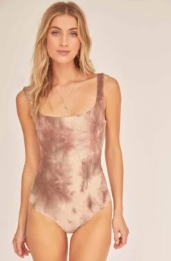 Retrograde Tie Dye Bodysuit -Astr The Label Shop ACT15842 MOCHA TIE DYE 5A