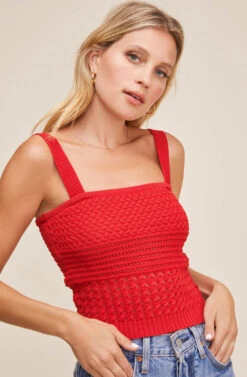 Darci Smocked Top -Astr The Label Shop ACT15849 RED 2