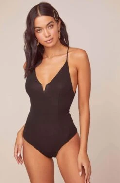 Infinity Cross Back Bodysuit -Astr The Label Shop ACT15925 BLACK 5