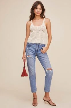 Ferry Crochet Top -Astr The Label Shop ACT15955 NATURAL 1
