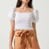 Serafina Puff Sleeve Top 1 Serafina Puff Sleeve Top -Astr The Label Shop ACT15965 WHITE 2